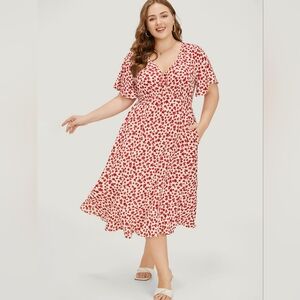 NWT! ditzy floral pocket ruffle hem dress size 14–16 or 1X